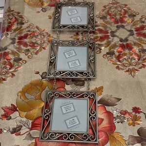Ornate Silver Triple Hanging Photo Frame.3.5 x3.5